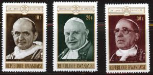 RWANDA Scott 390-392 MNH** Pope short set