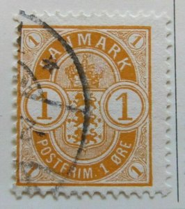 A6P22#7 Denmark 1902 Wmk Crown Type III 1o Perf 13 Used-