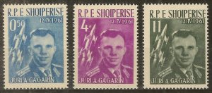 1961 Albania 642-644 The first man in space Yu. Gagarin 15,00 €