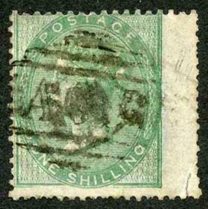 British Honduras SG Z4 GB 1/- Deep Green Cancelled with A06 Scarce (tear at bott