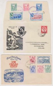 GB HERM ISLAND 1954-57 FULL PERF SET 2p to 1/- ON COVER + ROULETTER ON FLAP++ VF 