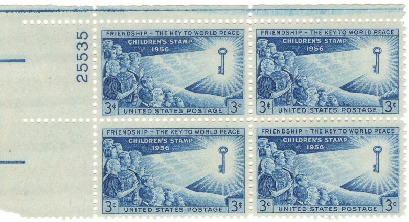 1085: Children's Stamp - Plate Block - MNH - 25535-UL