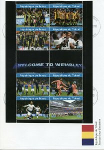 Chad 2019 FDC Wembley Ronaldo Harry Kane 8v M/S Cover Football Sports Stamps