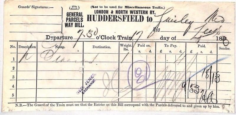 AZ100 1893 *HUDDERSFIELD* Guiseley Leeds Mid Railway {samwells-covers}PTS