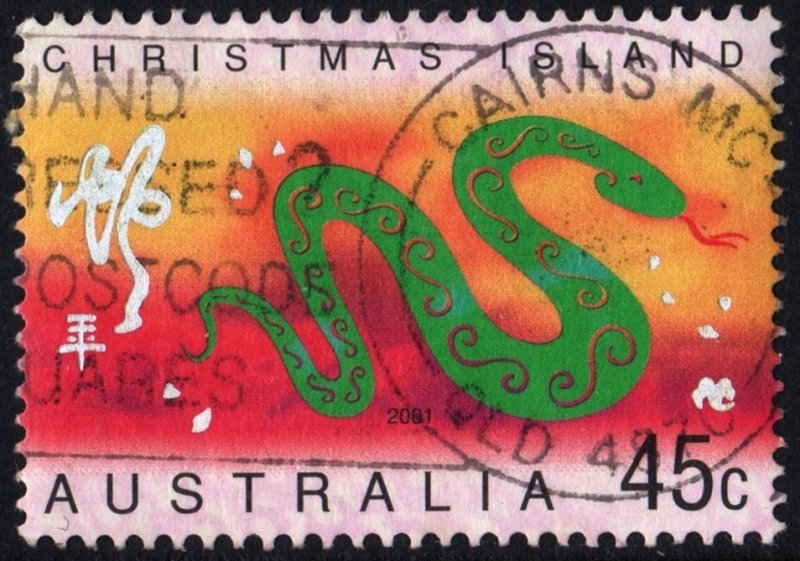 Christmas Island: SC#430 45¢ Chinese New Year: Year of the Snake (2001) Used