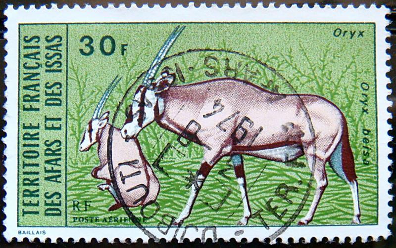 FRENCH TERRITORY of AFARS & ISSAS 1973 30F Oryx Besa Used