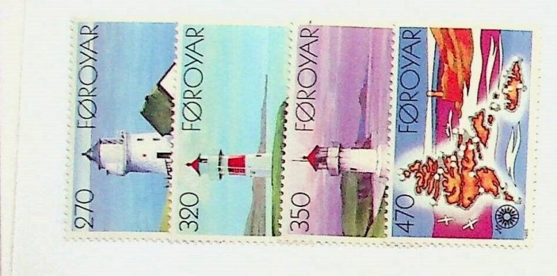 FAROE ISL. Sc 130-33 NH ISSUE OF 1985 - LIGHTHOUSES