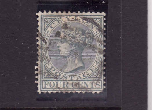 Ceylon-Scott#64-used QV-4c grey-1872-80-