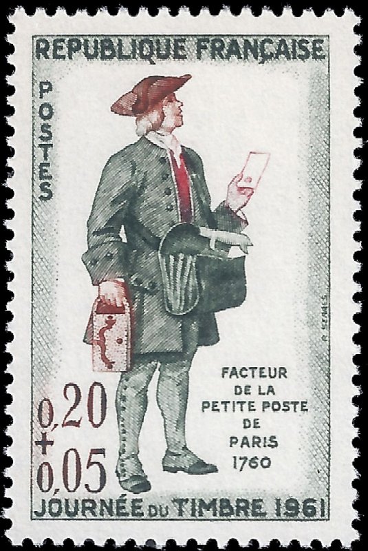 France 1961 Sc B349 MNH Stamp Day