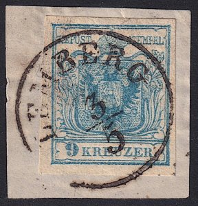 Austria - 1850 - Scott #5 - used on piece - Type II - LEMBERG pmk Ukraine