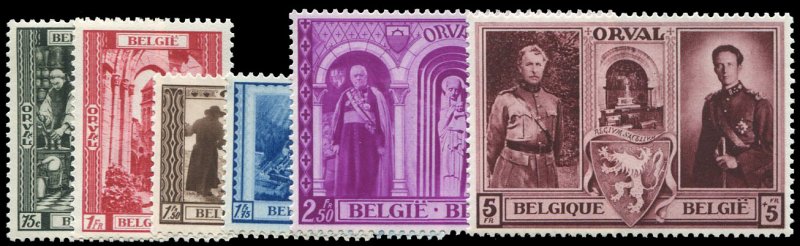 Belgium #B250-255 Cat$82.50, 1939 Orval Abbey, complete set, never hinged