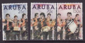 Aruba-Sc#46-8- id5-unused NH set-New Year-Music-Instruments-1989-
