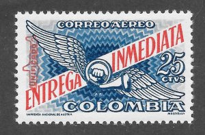 Colombia Scott CE2 MNHOG - 1959 Air Post Special Delivery Overprint - SCV $0.50