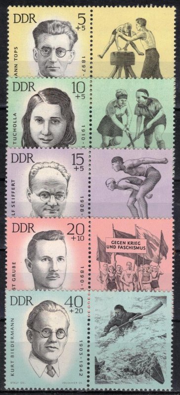 Germany - DDR - Semi Postal - Scott B106-B110 MNH