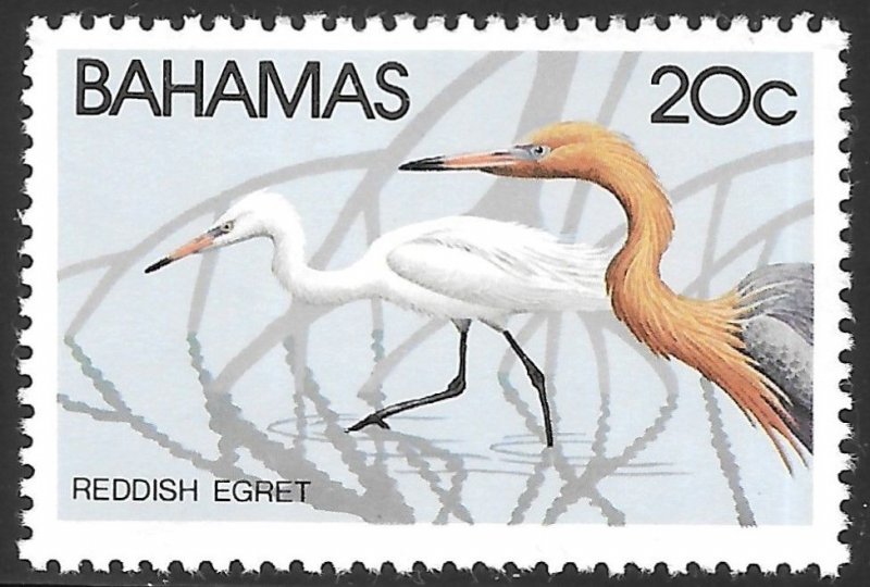 Bahamas Scott 493 MNH 20c Reddish Egrets Issue of 1981, Birds