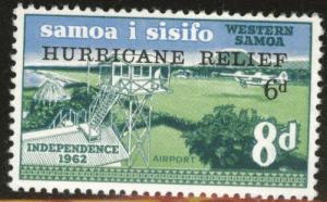 Samoa Scott  B1 MH* 1962 Hurricane Relief overprint