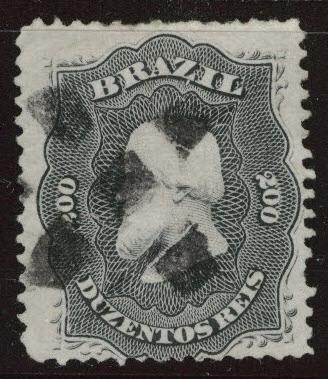 Brazil Scott 59 Used 1866 Dom Pedro stamp perf 12  CV$10