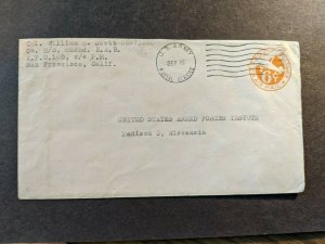 APO 105 OKINAWA, RYUKYU ISLANDS 1945 or 1946 Army Cover 822nd EAB