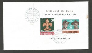 1962 Haiti Boy Scouts 22nd anniversary BP deluxe SS FDC