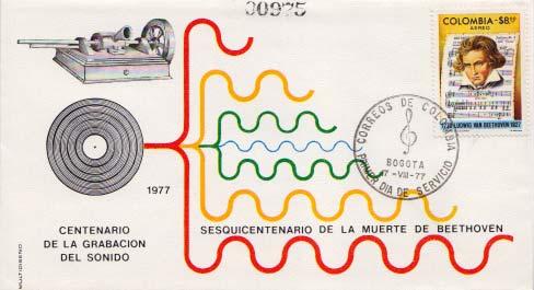 Colombia, First Day Cover, Music