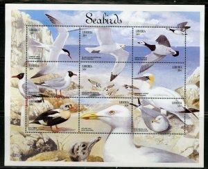 LIBERIA  SEABIRDS SHEET & SOUVENIR SHEET MINT  NEVER HINGED