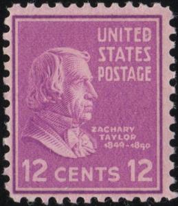 SC#817 12¢ Zachary Taylor (1938) MNH