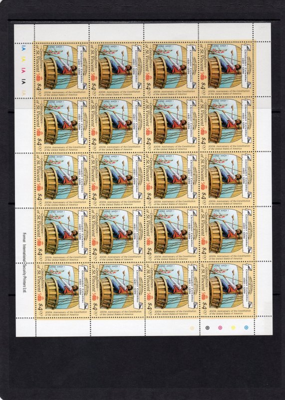 St.Vincent Grenadines 1988 Discovery of America 500th.Anniv. 8 Mini-Sheetlets