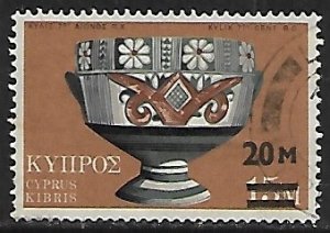 Cyprus # 403 - Chalice, surcharged - used.....{ZW7}