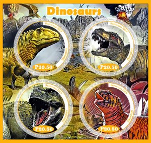 Stamps. Fauna. Dinosaurs  2019 year 1+1 sheets perforated