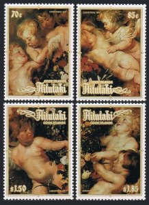 Aitutaki 408-411, MNH. Michel 623-626. Christmas 1987. Virgin & Child by Rubens.