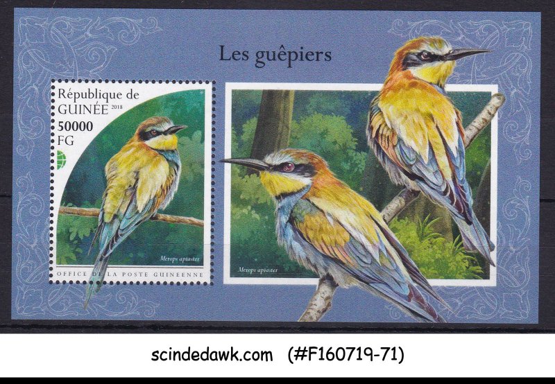 GUINEA - 2018 BEE-EATER BIRDS - MIN. SHEET MNH