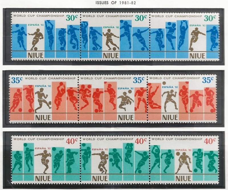 NIUE Sc 343-5+B51 NH issue of 1982 - SOCCER WORLD CUP