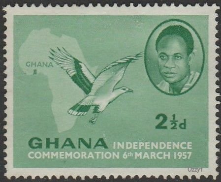 Ghana #2 2-1/2d Dr Nkrumah & Map USED-VF-H.