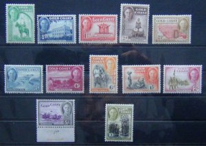 Gold Coast 1948 set to 10s MM (5s MNH Mounted on Margin)