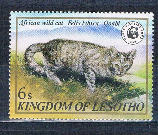 Lesotho 351 MNH African wild cat 1982 (MV0330)+