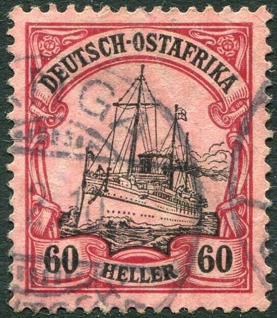 GERMAN EAST AFRICA-1905-20 60h Black & Carmine/Rose Sg 41 FINE USED V36335