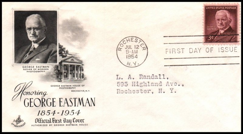 US 1062 George Eastman Artcraft Typed FDC