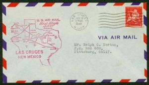 1948 FIRST FLIGHT AM 64 LAS CRUCES, NM TO EL PASO, TX - C38 FRANKING  (ESP#1822)