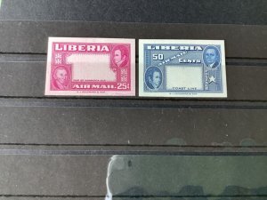 Liberia 1952 two frame proofs mounted mint stamps A4550