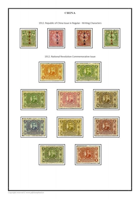 China 1878-1949 PDF (DIGITAL)  STAMP ALBUM PAGES 