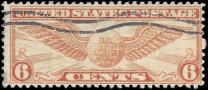 Scott C19 6c US Airmail Winged Globe 1934 Used