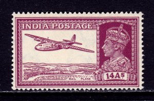 INDIA — SCOTT 161A — 1940 14a ROSE VIOLET KGVI LORRY — MNH — SCV $32