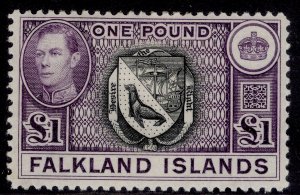 FALKLAND ISLANDS GVI SG163, £1 black & violet, M MINT. Cat £140.