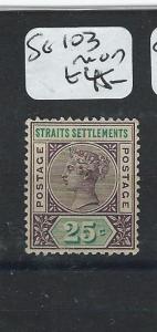 MALAYA STRAITS SETTLEMENTS  (PP3107B) QV 25C   SG103  MOG  SPECIAL CHEAP START