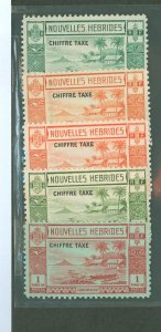 New Hebrides, French #J6-J10 Unused Single (Complete Set)