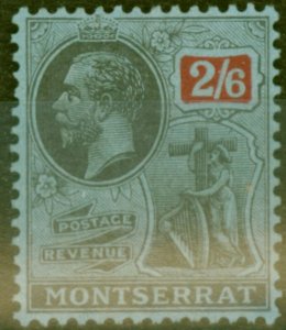 Montserrat 1923 2s6d Black & Red-Blue SG80 Fine Mtd Mint