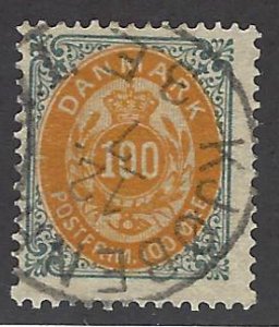 Denmark SC#34 Used F-VF SCV$60.00...Worth a Close Look!