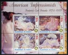 GUINEA- 2003 - Am. Impressionists, F C Frieseke -Perf 4v Sheet-MNH-Private Issue