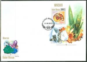 GUINEA BISSAU 2013 MINERALS  SOUVENIR SHEET  FIRST DAY COVER