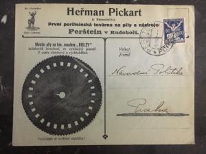 1920s Herman Pickart Commercial Cover to All Over Prague Czechoslovakia